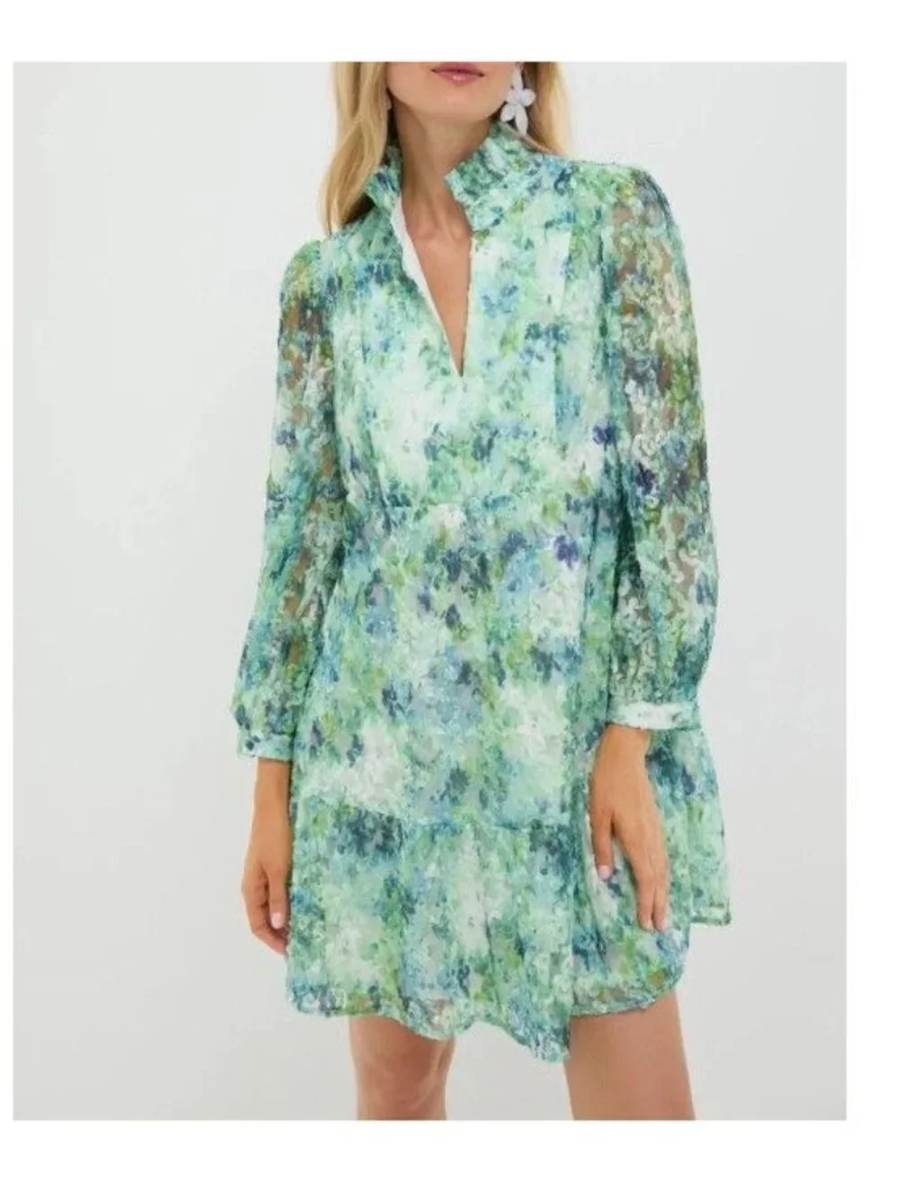 Tuckernuck Organza Palmerston Dress in Water Lilies Size Small